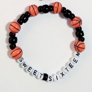 Sweet Sixteen Basketball Beaded Bracelets
